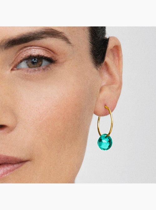 Boucles d'oreilles en argent 925 Luxenter avec quartz hydrothermal vert et plaqué or 18k-Vanshy - Kiabi