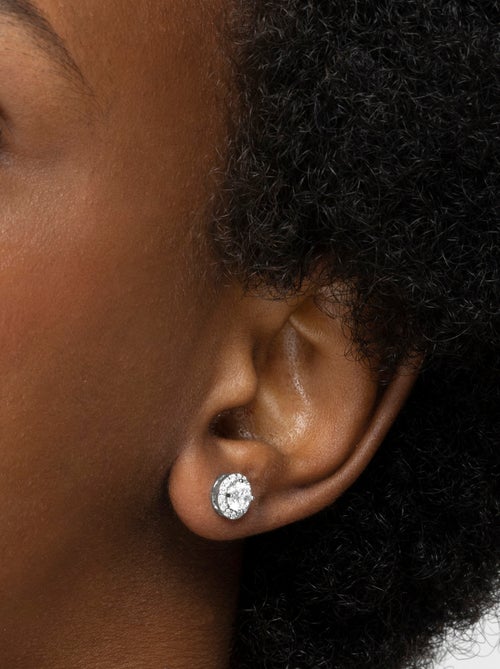 Boucles d'oreilles en argent 925 Luxenter avec zircon brillant rhodié - Miryon - Kiabi