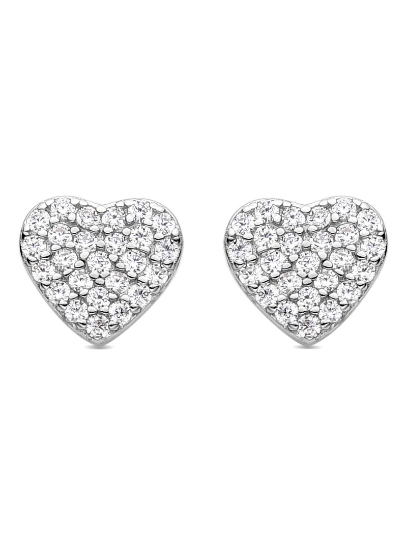 Boucles d'oreilles en argent 925 Luxenter avec zircon brillant rhodié - Nifan Argent - Kiabi