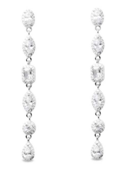 Boucles d'oreilles en argent 925 Luxenter avec zircon brillant rhodié - Oka - Kiabi