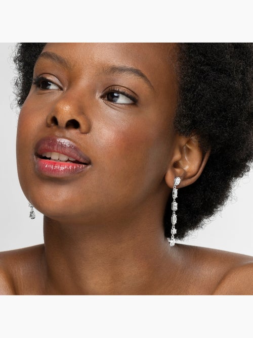 Boucles d'oreilles en argent 925 Luxenter avec zircon brillant rhodié - Oka - Kiabi