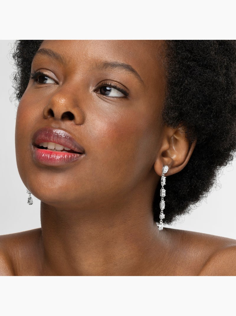 Boucles d'oreilles en argent 925 Luxenter avec zircon brillant rhodié - Oka Blanc - Kiabi