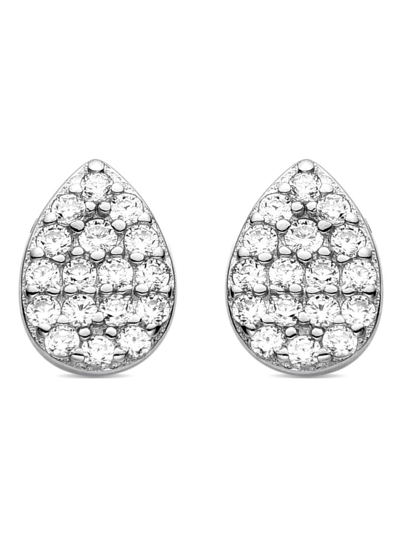 Boucles d'oreilles en argent 925 Luxenter avec zircon brillant rhodié - Othabi Argent - Kiabi