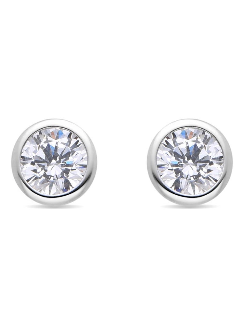 Boucles d'oreilles en argent 925 Luxenter avec zircon brillant rhodié - Redder Argent - Kiabi