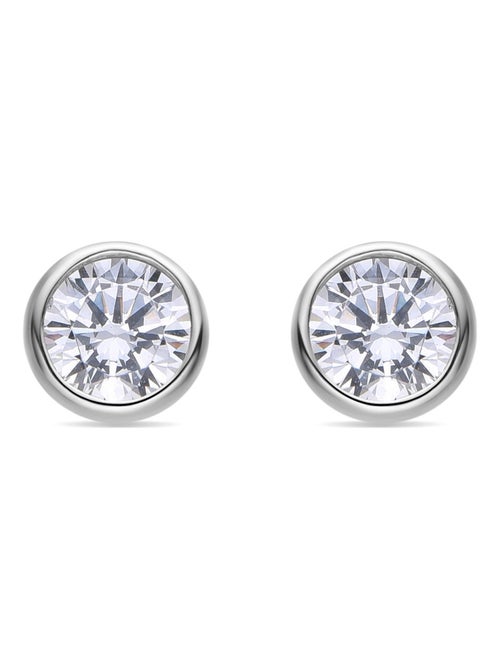 Boucles d'oreilles en argent 925 Luxenter avec zircon brillant rhodié - Redder - Kiabi
