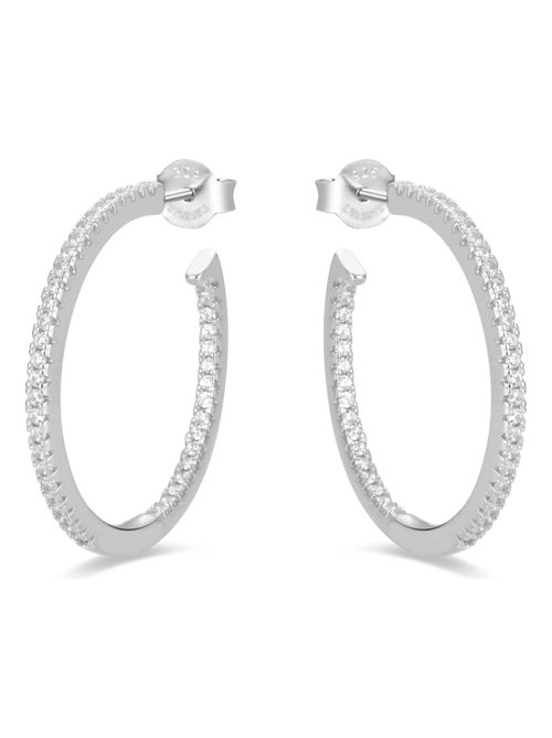 Boucles d'oreilles en argent 925 Luxenter avec zircon brillant rhodié - Xoma - Kiabi