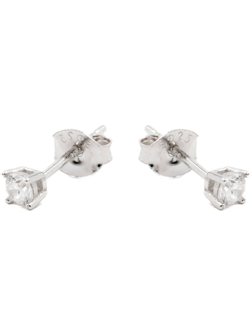 Boucles d'oreilles en argent 925 Luxenter avec zircons brillants plaqués rhodium - Kyoro Blanc - Kiabi