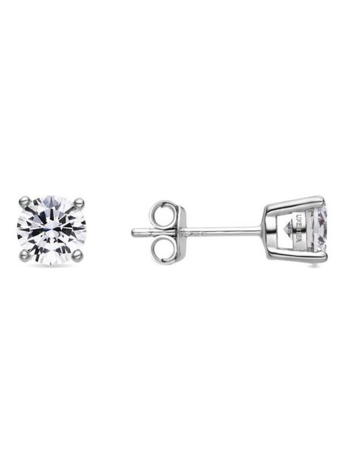 Boucles d'oreilles en argent 925 Luxenter avec zircons brillants plaqués rhodium - Kyoro - Kiabi