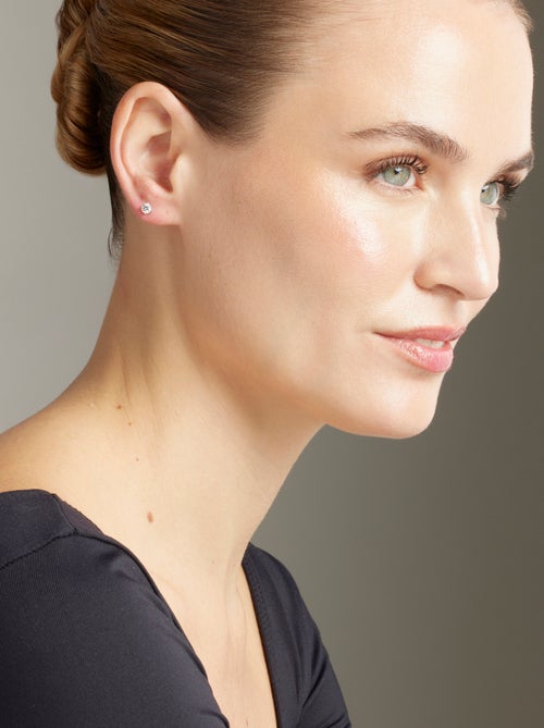 Boucles d'oreilles en argent 925 Luxenter avec zircons brillants plaqués rhodium - Kyoro - Kiabi