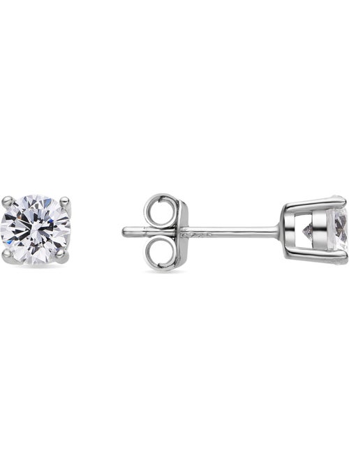 Boucles d'oreilles en argent 925 Luxenter avec zircons brillants plaqués rhodium - Kyoro - Kiabi