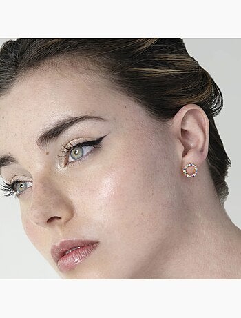 Boucles d'oreilles en argent 925 Luxenter avec zircons multicolores finis et plaqué or 18k - Thilak