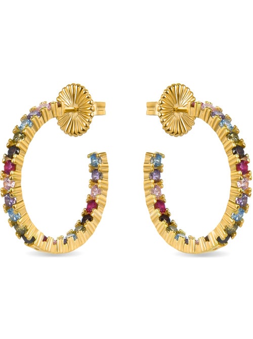 Boucles d'oreilles en argent 925 Luxenter avec zircons multicolores finis et plaqué or 18k - Vyamba - Kiabi Boucles d'oreilles en argent 925 Luxenter avec zircons multicolores finis et plaqué or 18k - Vyamba - Kiabi