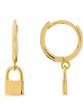 Boucles d'oreilles en argent 925 Luxenter finies et plaqué or 18k - Cadenas
