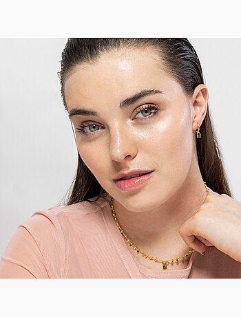 Boucles d'oreilles en argent 925 Luxenter finies et plaqué or 18k - Cadenas