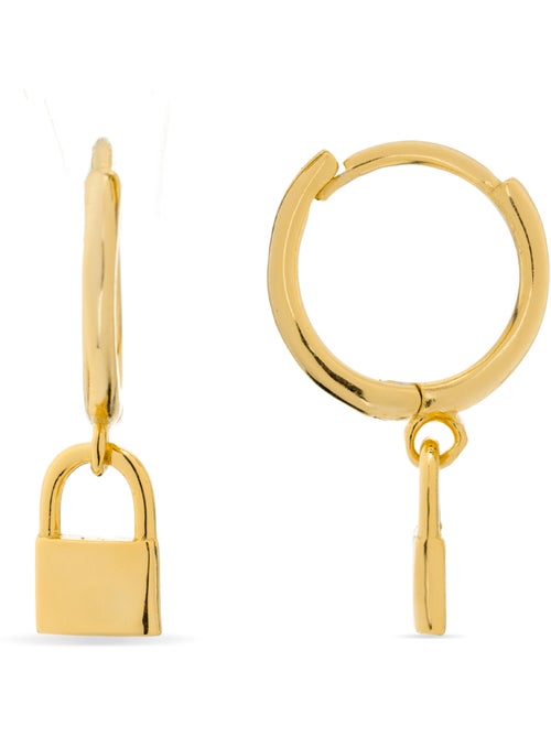 Boucles d'oreilles en argent 925 Luxenter finies et plaqué or 18k - Cadenas - Kiabi Boucles d'oreilles en argent 925 Luxenter finies et plaqué or 18k - Cadenas - Kiabi