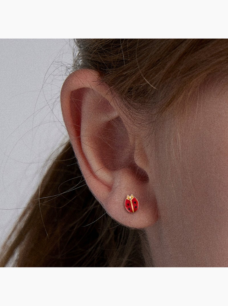Boucles d'oreilles en argent 925 Luxenter finies et plaqué or 18k - Nenon Rouge - Kiabi