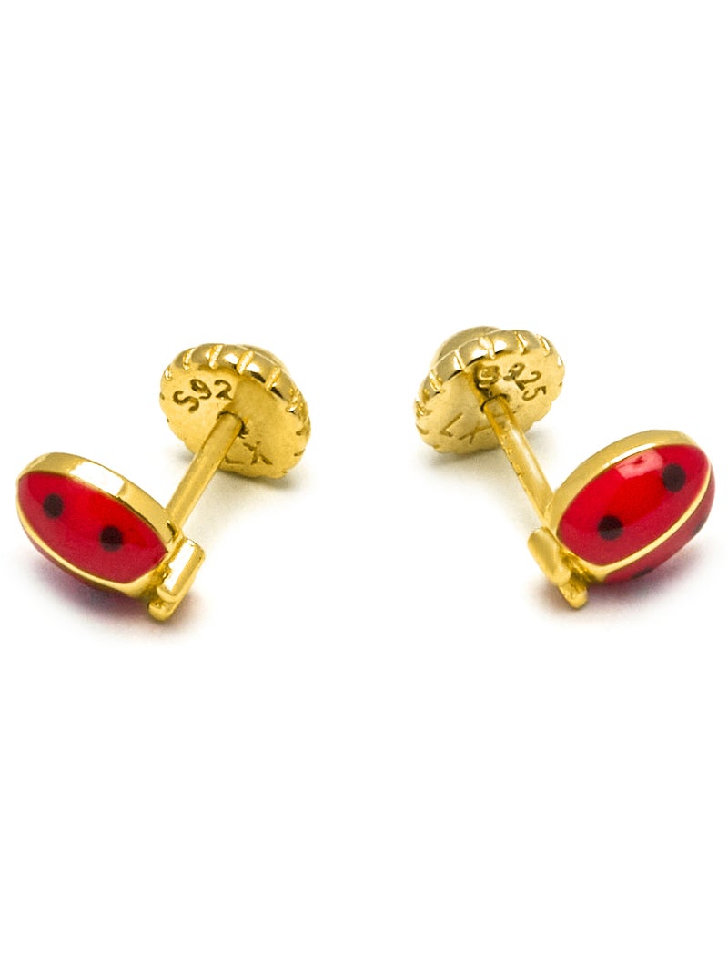 Boucles d'oreilles en argent 925 Luxenter finies et plaqué or 18k - Nenon Rouge - Kiabi