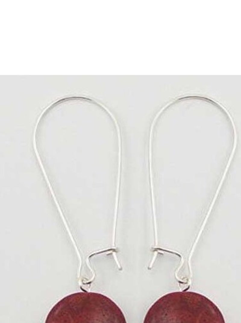 Boucles d'oreilles en argent et gorgone Rouge - Kiabi