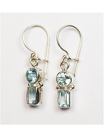 Boucles d'oreilles en argent et topaze
