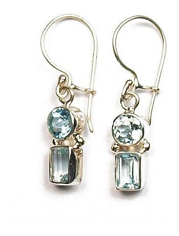 Boucles d'oreilles en argent et topaze