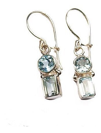 Boucles d'oreilles en argent et topaze