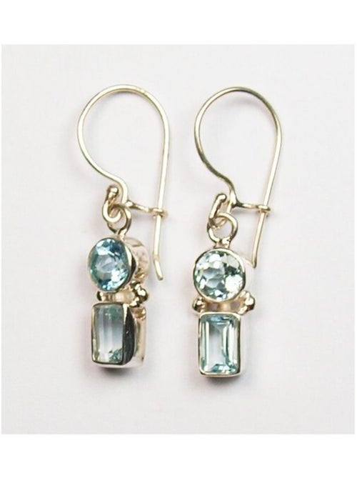 Boucles d'oreilles en argent et topaze - Kiabi