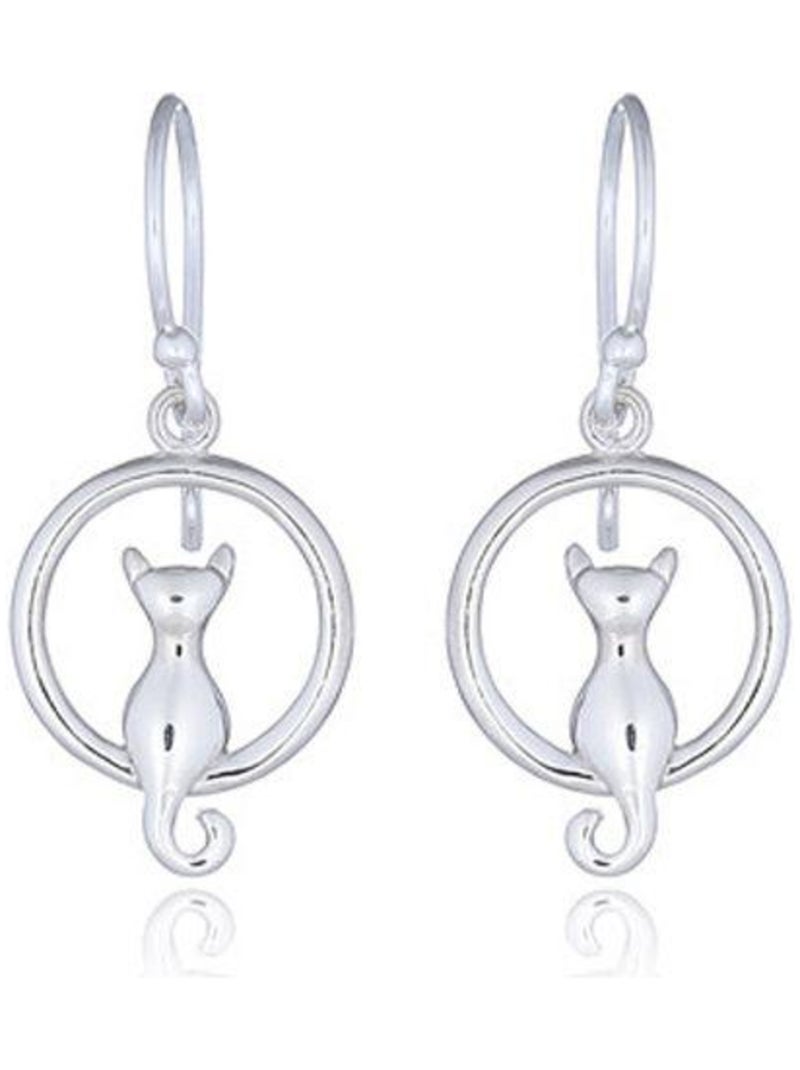 Boucles d'oreilles en argent forme chat, Bijoucolor Argent - Kiabi