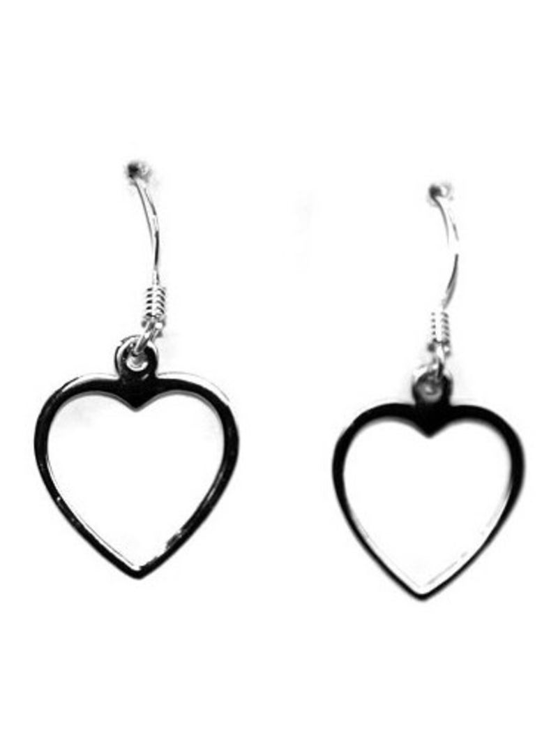Boucles d'oreilles en argent forme coeur évidé Argenté - Kiabi
