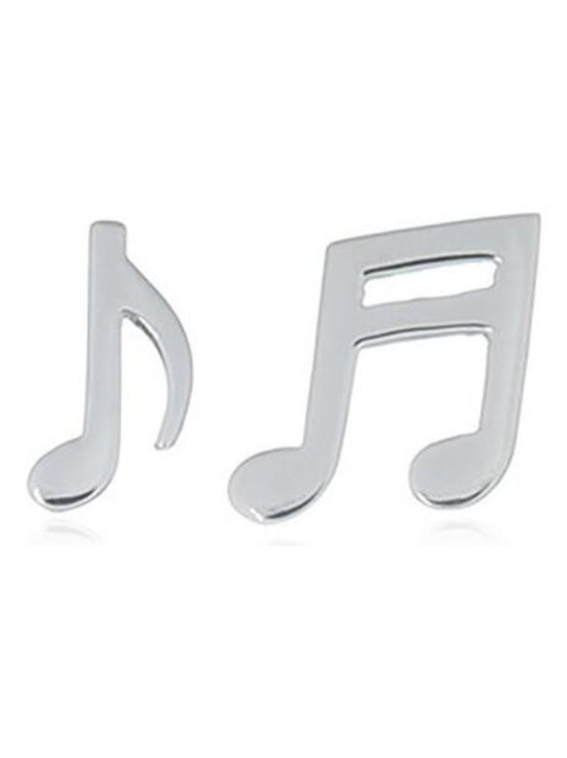 Boucles d'oreilles en argent forme note de musique Argenté - Kiabi