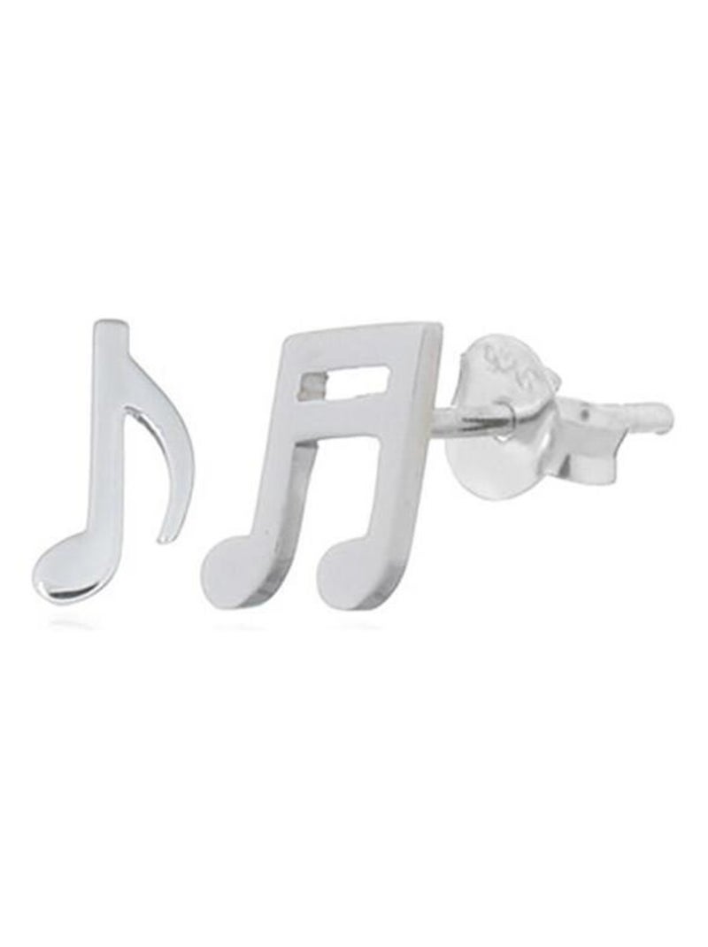 Boucles d'oreilles en argent forme note de musique Argenté - Kiabi