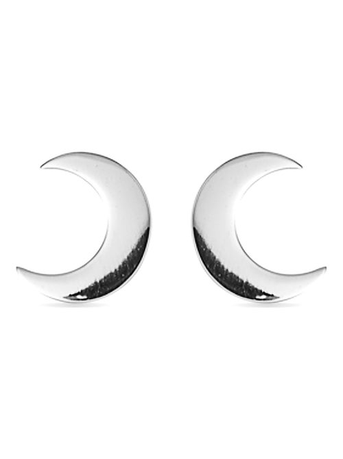 Boucles d'oreilles en argent lisse Luxenter Crescent - Kiabi
