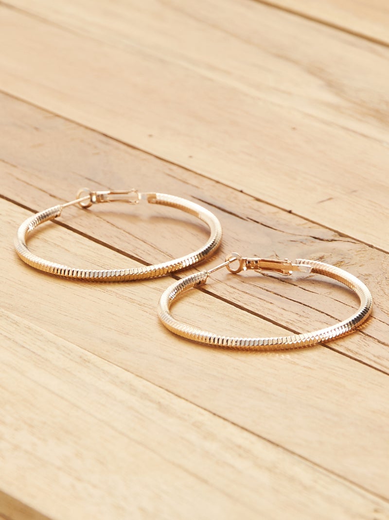 Boucles d'oreilles en créoles torsadées Doré - Kiabi