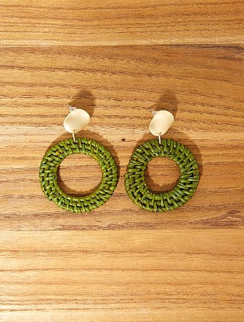Boucles d'oreilles en osier - Kiabi