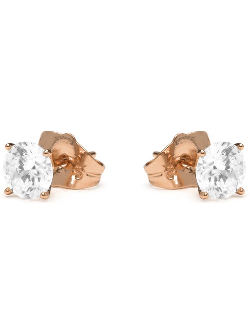Boucles d'oreilles en zircon cubique brillant, finition or rose 18k - Verak - Kiabi Boucles d'oreilles en zircon cubique brillant, finition or rose 18k - Verak - Kiabi