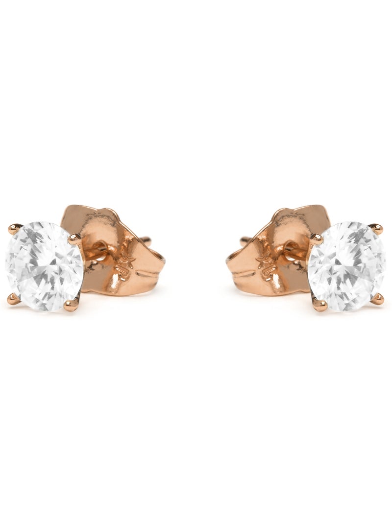 Boucles d'oreilles en zircon cubique brillant, finition or rose 18k - Verak Argent - Kiabi
