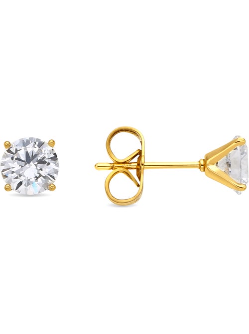 Boucles d'oreilles en zircon cubique brillant, finition or rose 18k - Verak - Kiabi