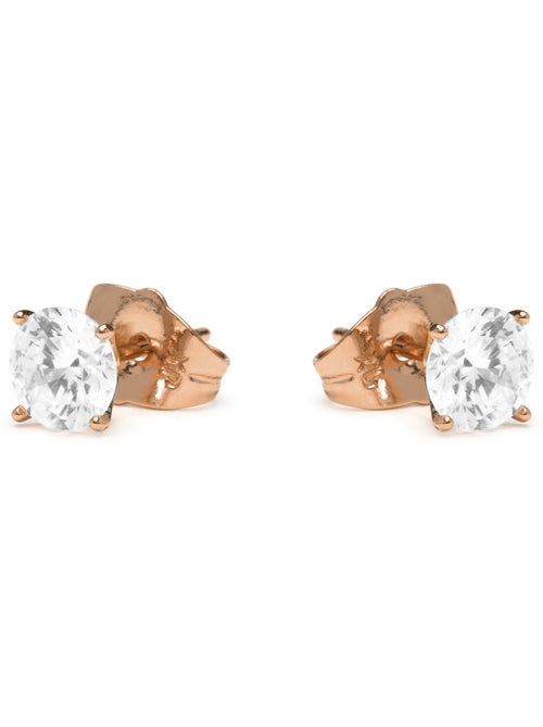 Boucles d'oreilles en zircon cubique brillant, finition or rose 18k - Verak - Kiabi