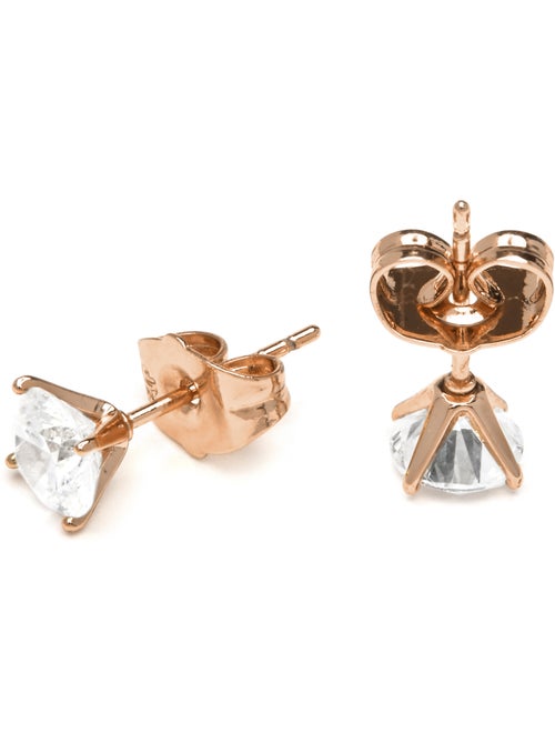 Boucles d'oreilles en zircon cubique brillant, finition or rose 18k - Verak - Kiabi