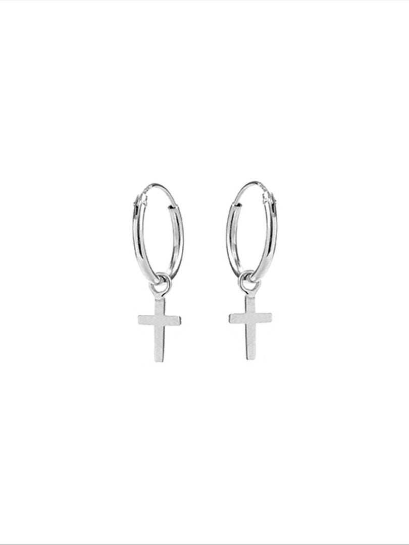Boucles D'oreilles 3 Anneaux En Argent 925 Rhodié - Pendantes, Neuves Avec étiquettes, Femme