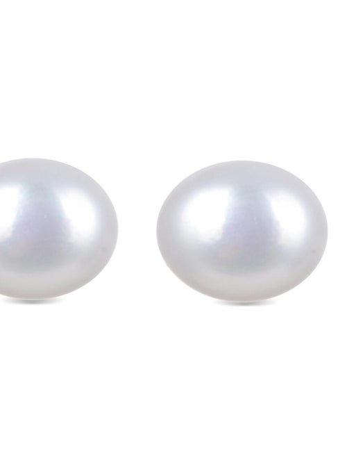 Boucles d'oreilles, essentielles en argent 925 et perle blanche rhodiée - Kiabi