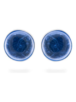 Boucles d'oreilles essentielles en argent 925 et quartz hydrothermal lapis lazuli