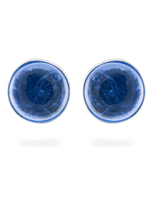 Boucles d'oreilles essentielles en argent 925 et quartz hydrothermal lapis lazuli - Kiabi