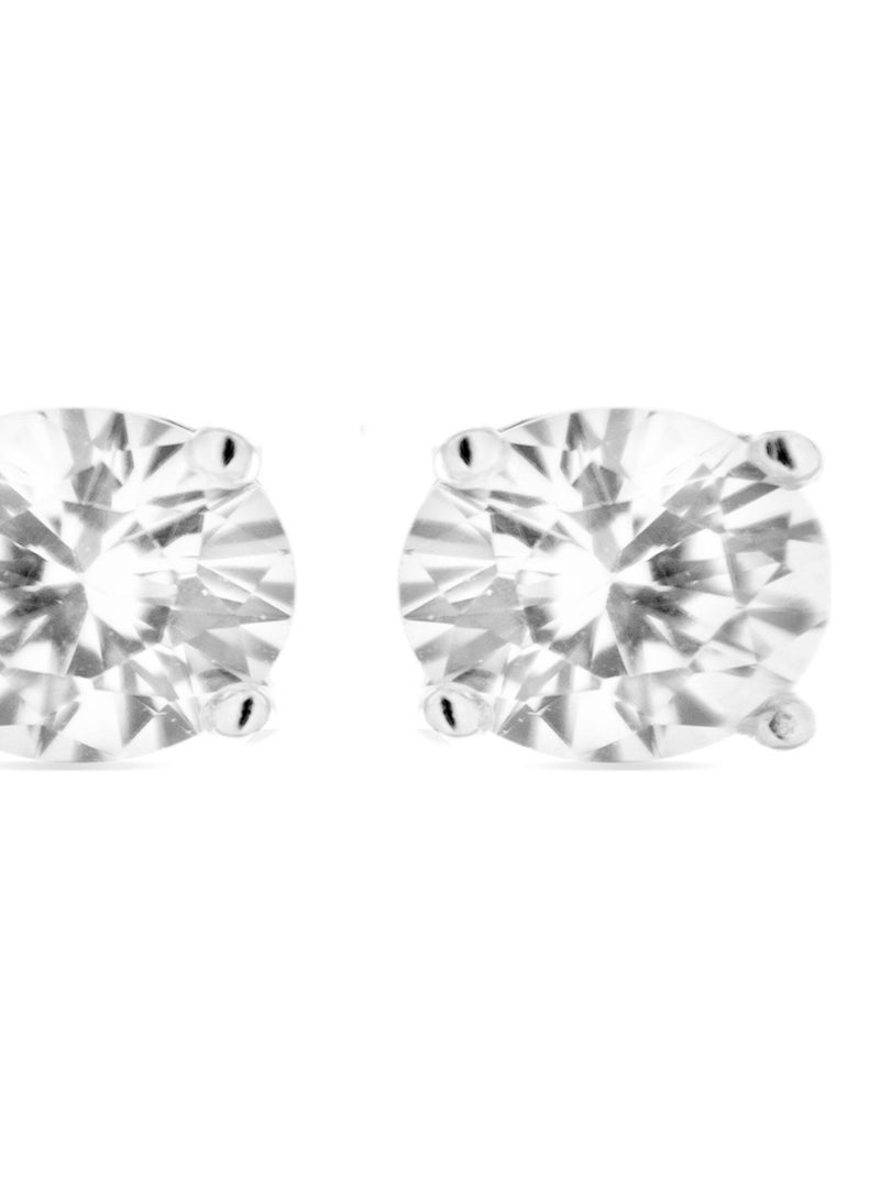 Boucles d'oreilles essentielles  en argent 925 et zirconium rhodié brillant Argent - Kiabi