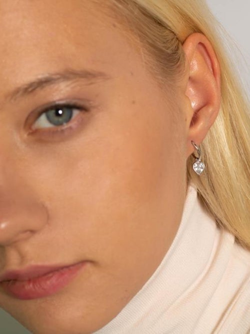 Boucles d'oreilles essentielles Luxenter en argent 925 et zircon cubique brillant rhodié - Kiabi