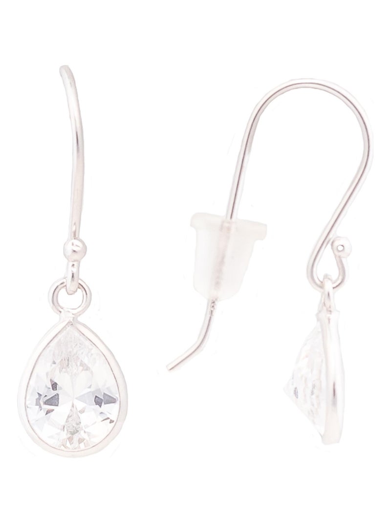 Boucles d'oreilles essentielles Luxenter en argent 925 et zircon cubique brillant rhodié Argent - Kiabi
