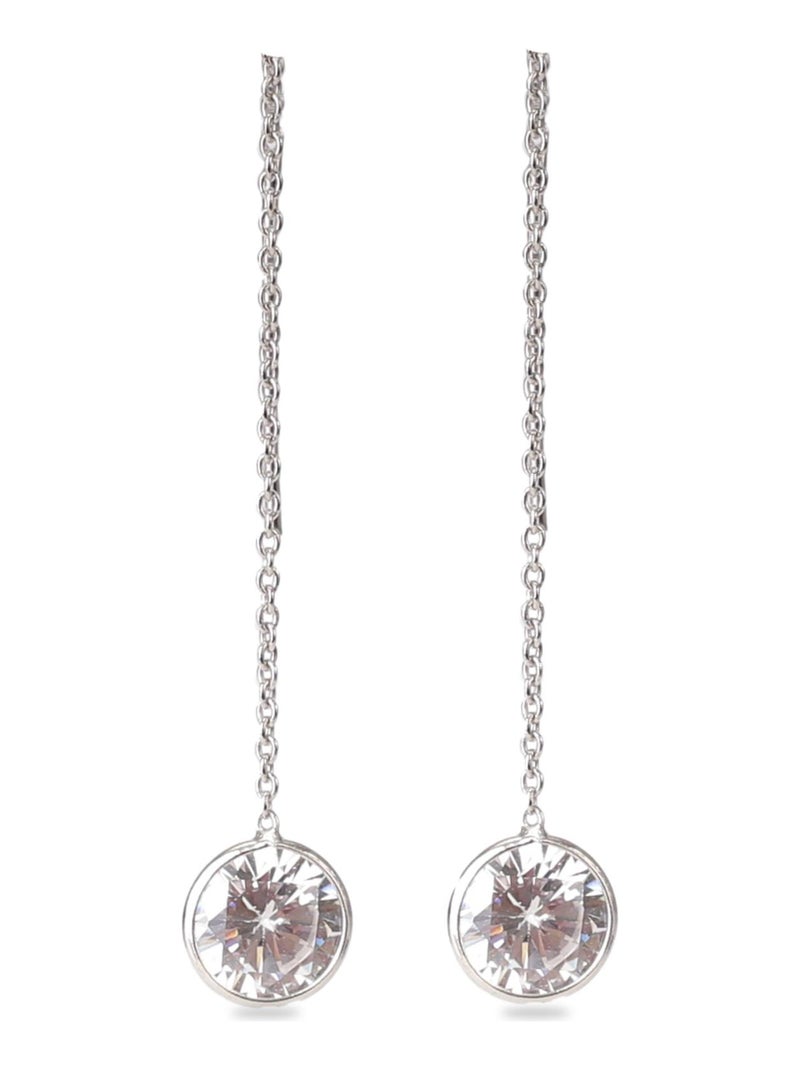Boucles d'oreilles essentielles Luxenter en argent 925 et zircon cubique brillant rhodié Argent - Kiabi