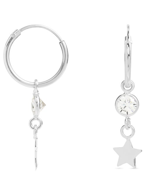 Boucles d'oreilles essentielles Luxenter en argent 925 et zircon cubique brillant rhodié - Kiabi