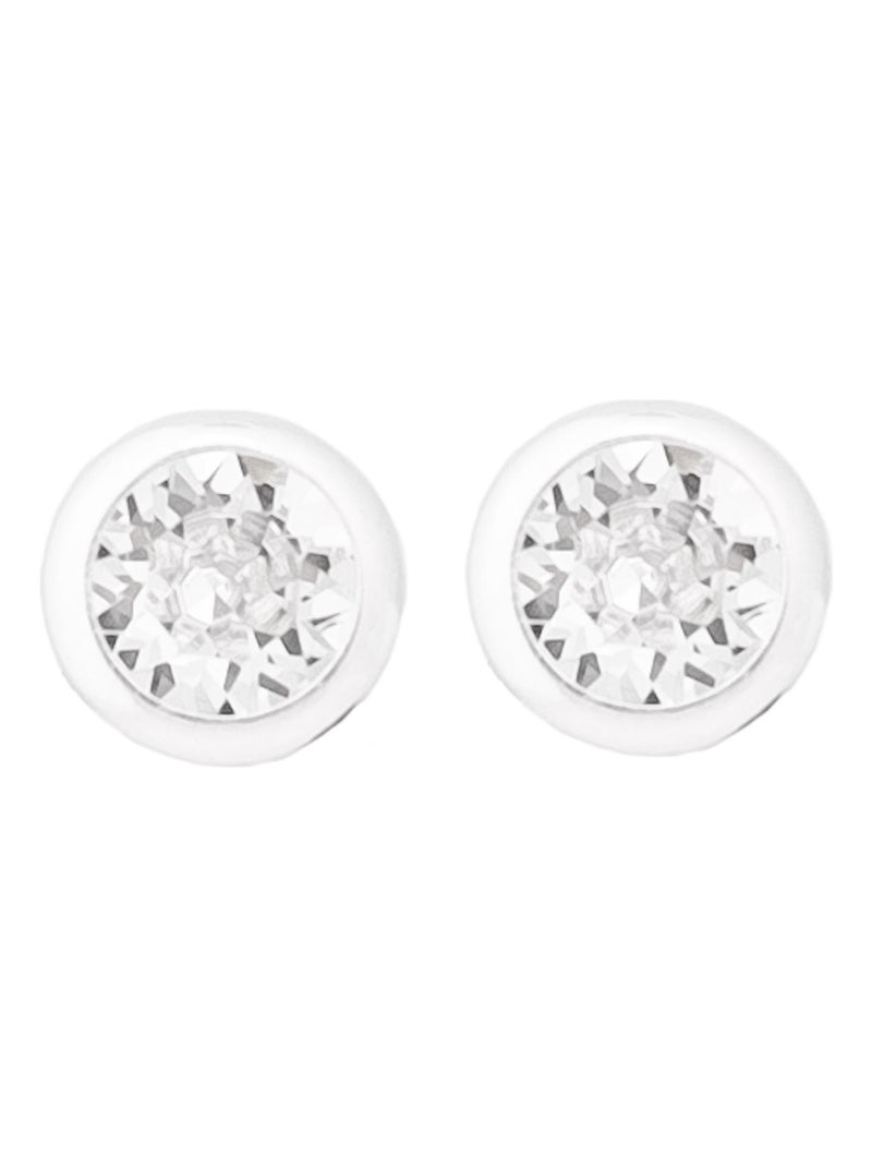 Boucles d'oreilles essentielles Luxenter en argent 925 et zircon cubique brillant rhodié Argent - Kiabi