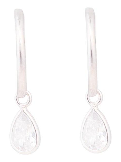 Boucles d'oreilles essentielles Luxenter en argent 925 et zircon cubique brillant rhodié - Kiabi