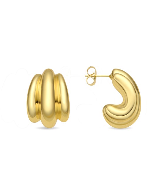 Boucles d'oreilles et plaqué or 18k - Jurfo - Kiabi Boucles d'oreilles et plaqué or 18k - Jurfo - Kiabi